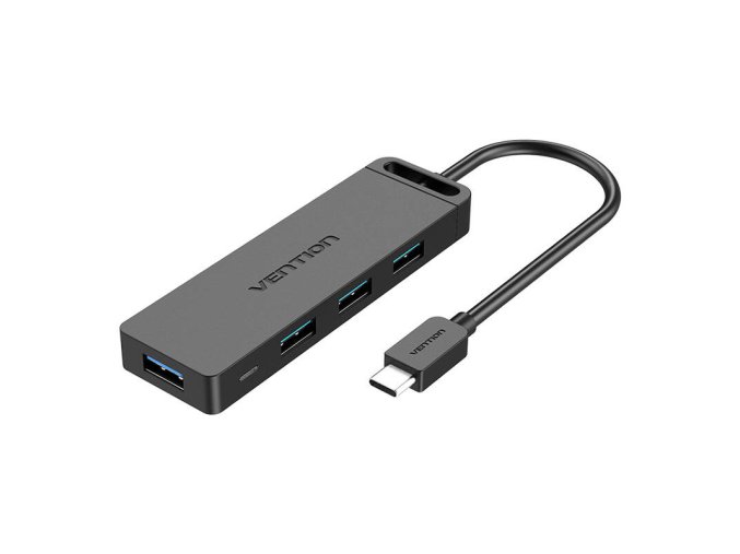 Hub 5in1 with 4 Ports USB 3.0 and USB-C cable Vention TGKBD 0,5m Black