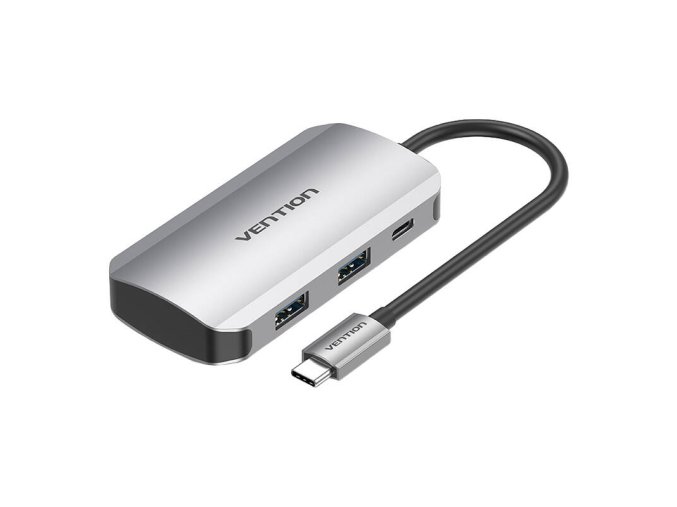 USB-C Docking Station to 4x USB3.0, PD 0.15m Vention TNBHB (gray)