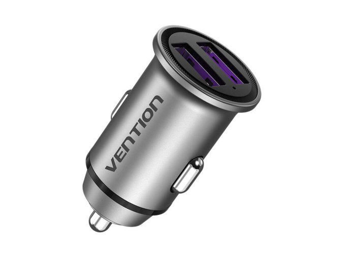 Car Charger 2x USB Vention FFEH0 30W Gray