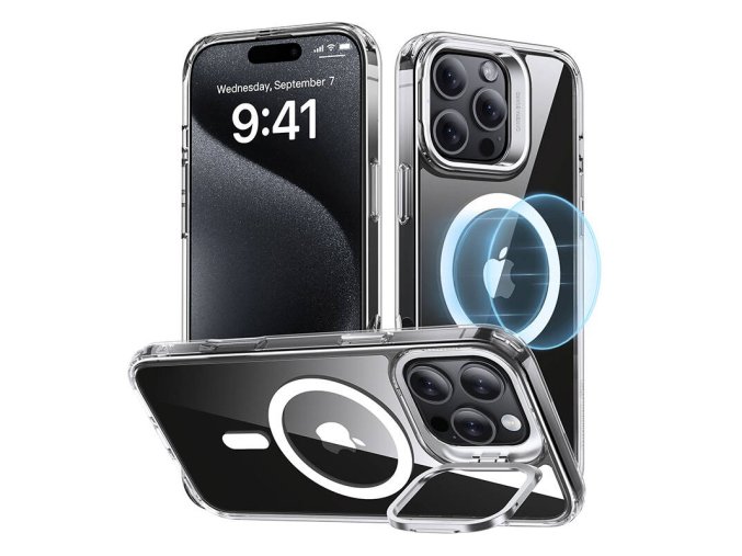 ESR Classic Hybrid (HaloLock) case with stand for iPhone 16 Pro Max (transparent)