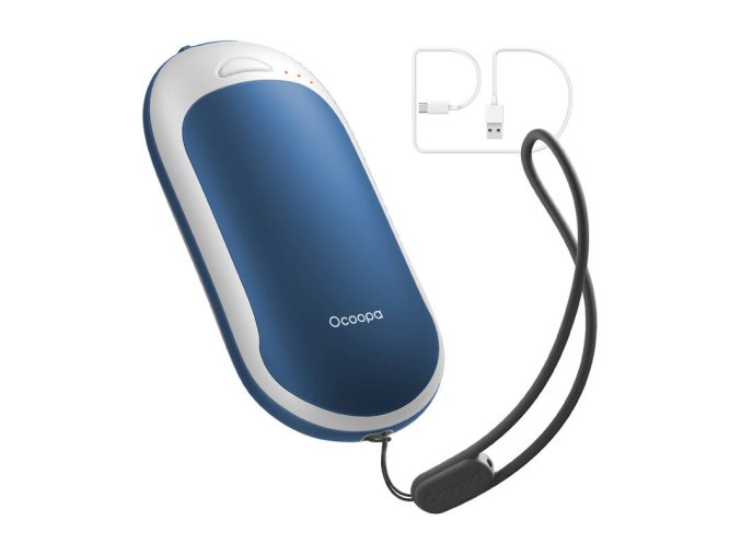 Ocoopa HotPal PD 5000 mAh hand warmer with powerbank function, USB-C white-blue