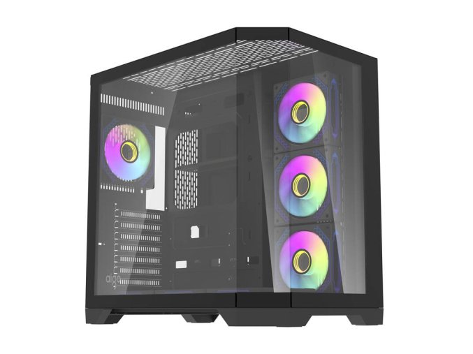 Počítačová skříň Darflash FT418 PRO + 7 ventilátorů aRGB (černá)