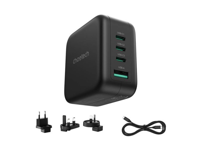 Síťová nabíječka Choetech PD6055 70W GaN s adaptéry pro USA, EU, UK, AU