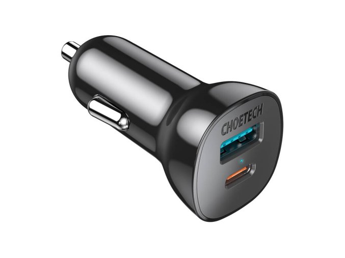 Nabíječka do auta Choetech 38W QC3.0+PD20W (černá)