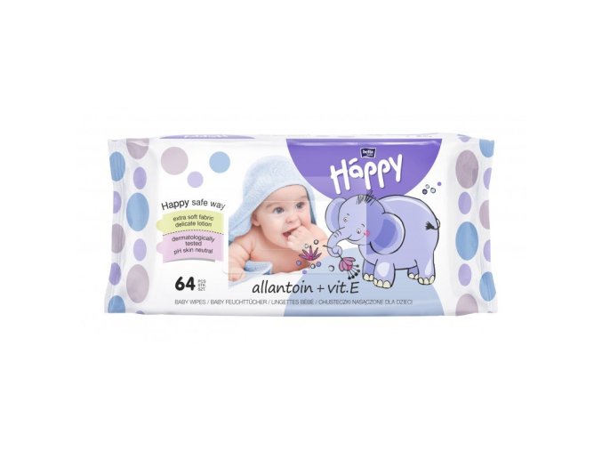 BELLA Baby Happy vlhčené ubrousky s vit.E a alantoinem 64 ks