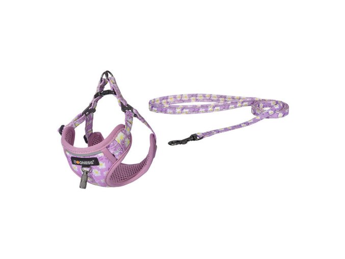 Dogness walking set leash+harness for dog (pink)