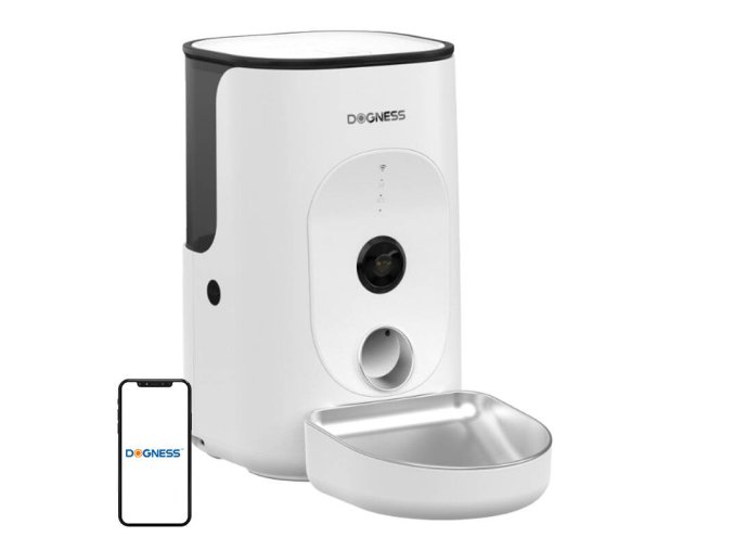 Dogness F15 WiFi 4L smart food dispenser with camera with stainless steel container (white)