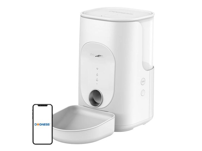 Dogness F16 WiFi 5G 4L smart food dispenser with plastic container (white)
