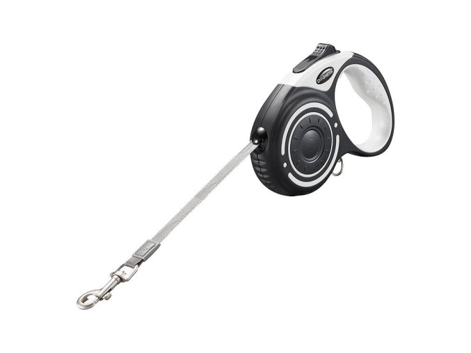 Dogness automatic leash with flashlight and bag container (gray)