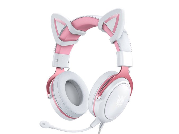 Herní sluchátka ONIKUMA X10 White/Pink/Cat Ears