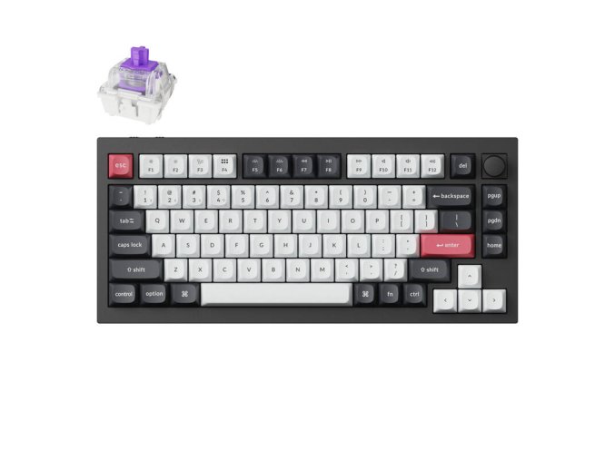 Bezdrátová klávesnice Keychron Q1 HE QMK s RGB knoflíkem a magnetickým spínačem Nebula Switch (černá)