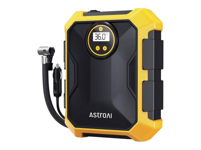 Vzduchový kompresor AstroAI CZK-3674 12V DC 100PSI (žlutý)