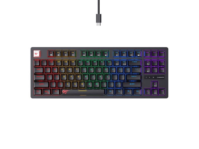 Kabelová herní klávesnice Havit KB892L RGB (černá)