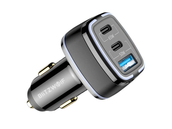 BlitzWolf BW-BC4 115W 3portová nabíječka do auta USB PD