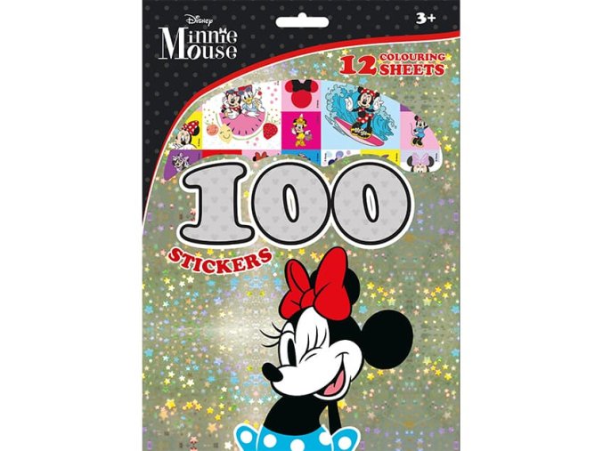 100 samolepek s omalovánkovými listy Minnie