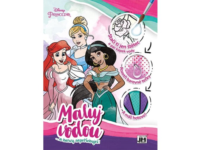 Maluj vodou A4 Disney Princezny