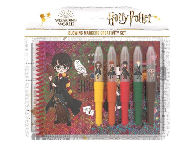 Set s foukacími fixy a notesem Harry Potter