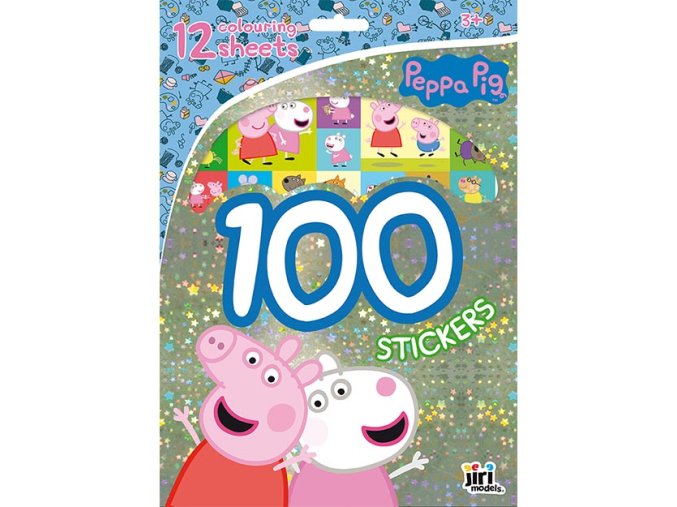 100 samolepek s omalovánkovými listy Prasátko Peppa