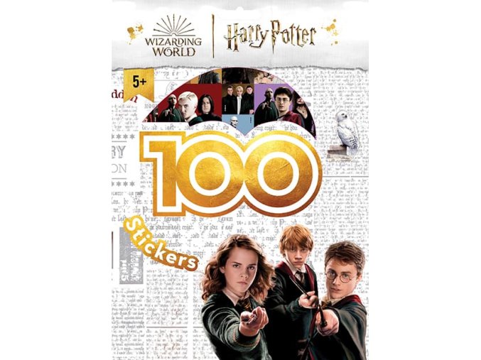 100 samolepek s omalovánkovými listy Harry Potter