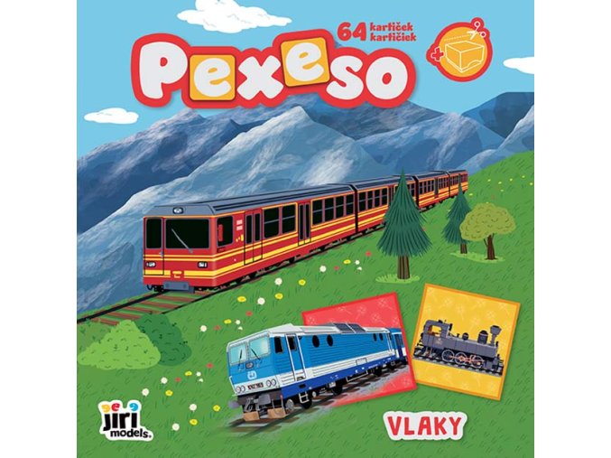 Pexeso v sešitu Vlaky