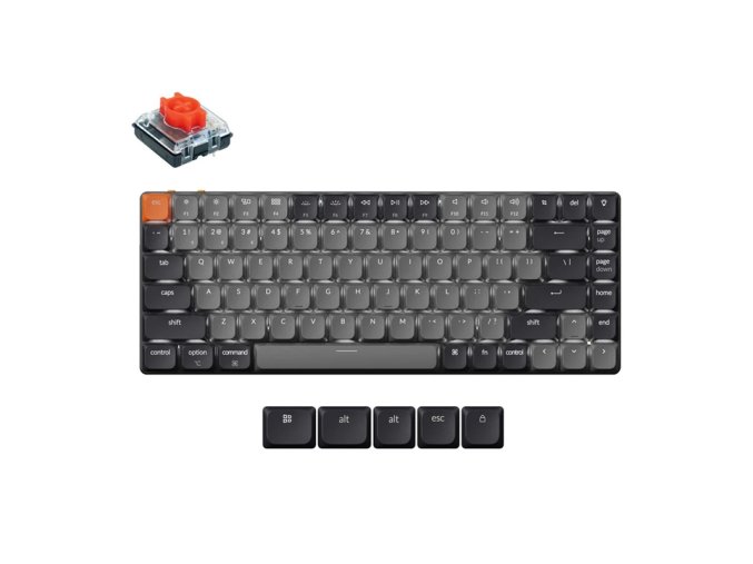 Bezdrátová nízkoprofilová klávesnice Keychron K3 LED Red Switch (šedá) [K3X-A1].