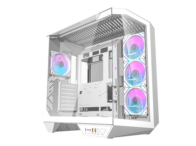 Počítačová skříň Darkflash DY470 (bílá) + 4 ventilátory + držák GPU
