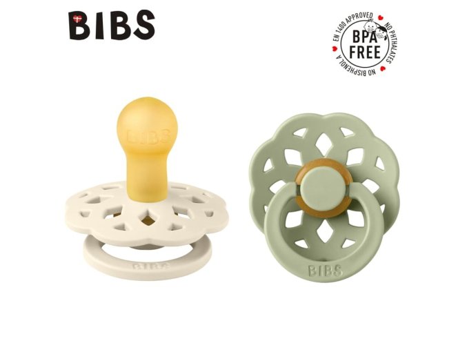 BIBS 240101 Dudlík BOHEME IVORY & SAGE M 2-pack