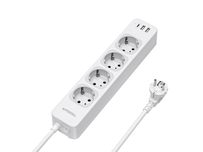 Napájecí lišta Tessan TS-307-C (bílá)