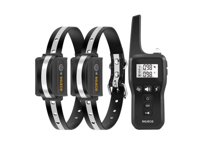 Rojeco PD529 1000m výcvikový obojek pro psy se 2 obojky (černý)