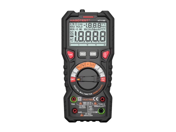 Habotest HT118E Univerzální digitální multimetr True RMS NCV