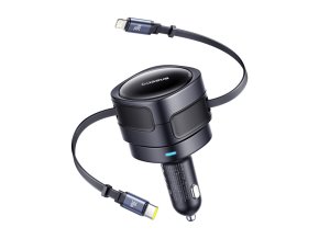 Baseus Enjoyment Max autonabíječka s USB-C + Lightning kabely 60W černá