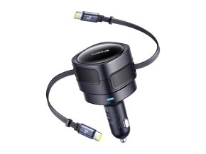Baseus Enjoyment Max nabíječka do auta s kabely USB-C+USB-C 60W černá