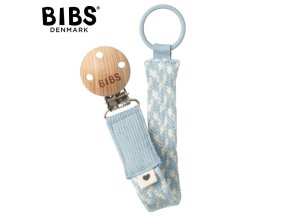 BIBS 9401112 PACIFIER BRAID dummy tag 100% organická bavlna GOTS Baby blue/Ivory