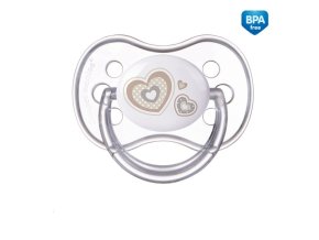 CANPOL 22/580 Smoczek uspokajający silikonowy symetryczny 0-6m-cy NAWBORN BABY beżowy