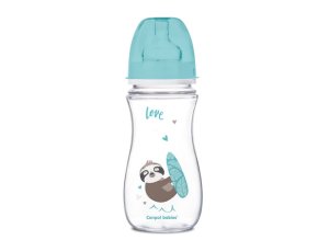 CANPOL 35/222 Širokohrdlá antikoliková láhev EasyStart Exotic 300 ml modrá