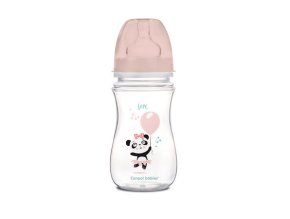 CANPOL 35/222 EasyStart Exotic 300ml antikolikové láhve se širokým hrdlem růžová