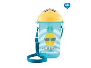CANPOL 4/102 Láhev se skládací silikonovou trubičkou 400ml So cool žlutá