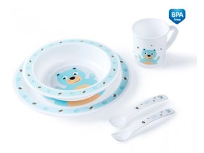 CANPOL 4/401 Plastová stolní souprava Cute Animals tyrkysový medvěd