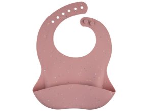 CANPOL 51/029 Silikonový bryndák s kapsou DOTS růžový