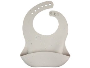 CANPOL 51/029 Silikonový bryndák s kapsou DOTS šedý
