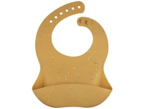 CANPOL 51/029 Silikonový bryndák s kapsou DOTS žlutý