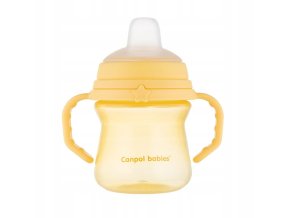 CANPOL 56/614 FirstCup hrnek se silikonovým náustkem 150ml žlutý