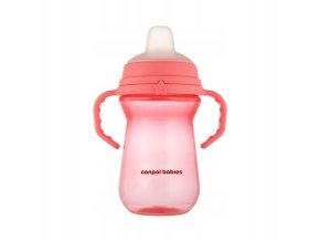 CANPOL 56/615 FirstCup hrnek se silikonovým náustkem 250ml růžový
