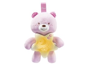 CHICCO 00009156100000 Medvídek před spaním růžový