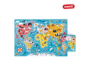 CzuCzu 7149731 Puzzle Zvířata Mapa světa 4+ 60el.