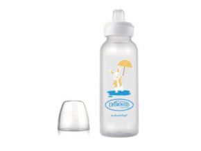 Dr.Browns SB81095 Standardní 250ml láhev se silikonovým nekapajícím náustkem Rabbit