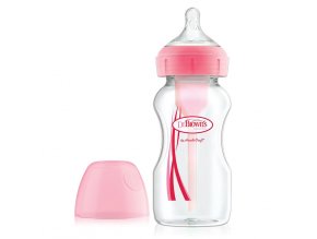 Dr.Browns WB91601 Láhev se širokým hrdlem 270 ml PP OPTIONS PLUS růžová