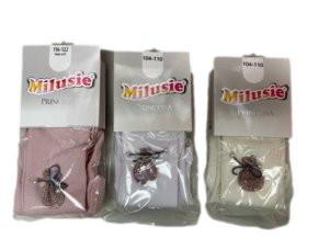 MILUSIE 1242 Bavlněné dívčí punčocháče s aplikací 92/122