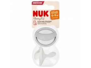 NUK 175311 Silikonový dudlík 0-9m Maminka Ful 2 ks popel