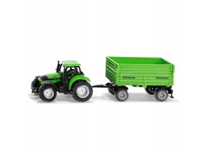 Traktor SIKU S1606 DEUTZ-FAHR s dvounápravovým přívěsem Fortuna
